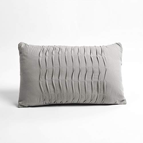 Lush Decor Ravello Shabby Chic Style Pintuck Gray 5 Piece Comforter Set with Pillow Shams King: Home & Kitchen