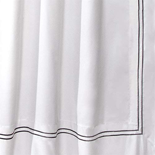 Lush Decor Hotel Collection Fabric Minimalist White and Gray Bathroom Shower Curtain, 72" x 72": Home & Kitchen