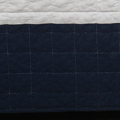 Lush Decor Lush DÃ©cor Stripe 2 Piece Quilt Set, Twin, Navy/White: Home & Kitchen
