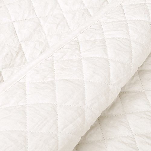 Lush Decor Lush DÃ©cor Ava Diamond Oversized 3Piece Cotton Quilt Set, Full/Queen, White: Home & Kitchen