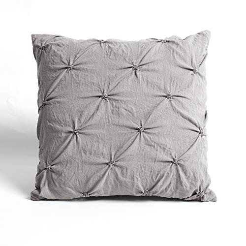 Lush Decor Ravello Shabby Chic Style Pintuck Gray 5 Piece Comforter Set with Pillow Shams King: Home & Kitchen