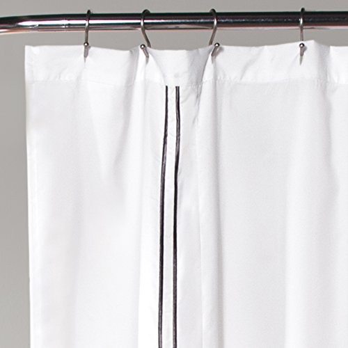 Lush Decor Hotel Collection Fabric Minimalist White and Gray Bathroom Shower Curtain, 72" x 72": Home & Kitchen