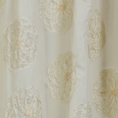 Lush Decor Samantha Shower Curtain, 72â x 72â, Ivory: Home & Kitchen