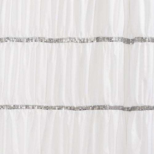 Lush Decor Twinkle Shower Curtain, White: Home & Kitchen
