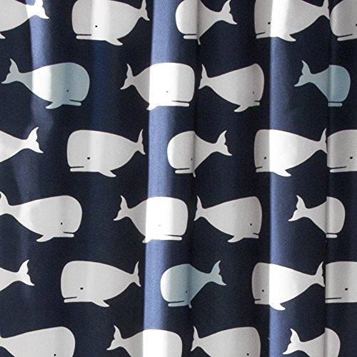 Lush Decor Whale Shower Curtain, 72" x 72", Navy: Home & Kitchen
