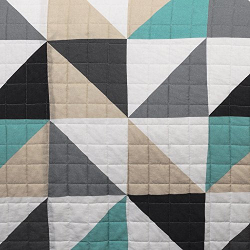 Lush Decor Lush DÃ©cor Abner Geo 2 Piece Quilt Set, Twin, Turquoise, Tuquoise: Home & Kitchen