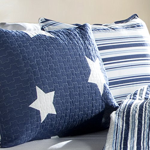 Lush Decor Star 3-Piece Quilt Set, Full/Queen, Navy: Home & Kitchen