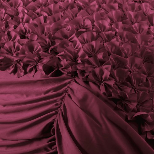 Lush Decor Lucia 4-Piece Comforter Set, California King, Raspberry: Home & Kitchen