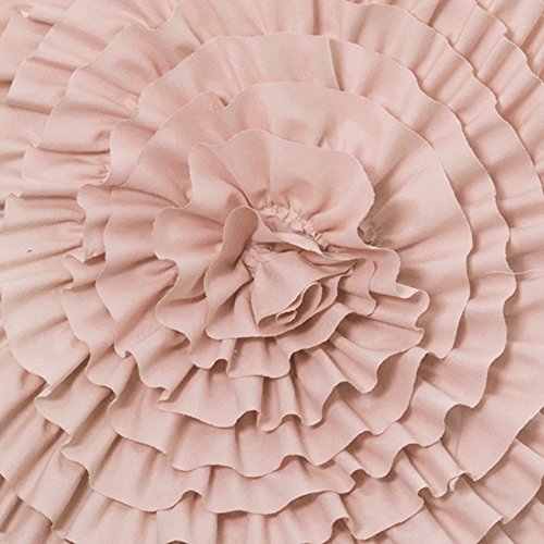 Lush Decor Serena Comforter Pink Blush Ruched Flower 3 Piece Set - King: Home & Kitchen