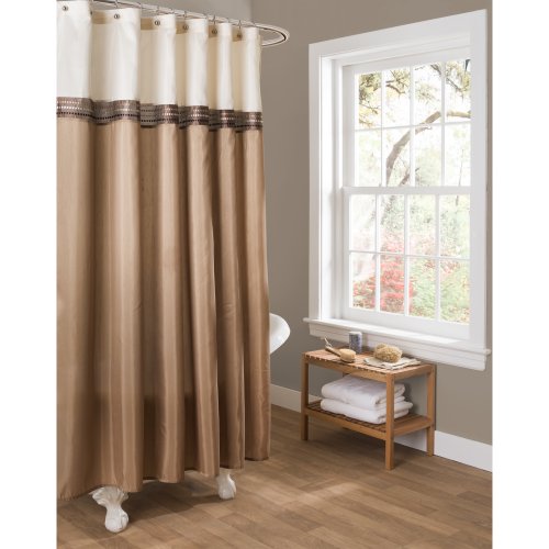 Lush Decor Terra Shower Curtain, Beige/Ivory: Home & Kitchen