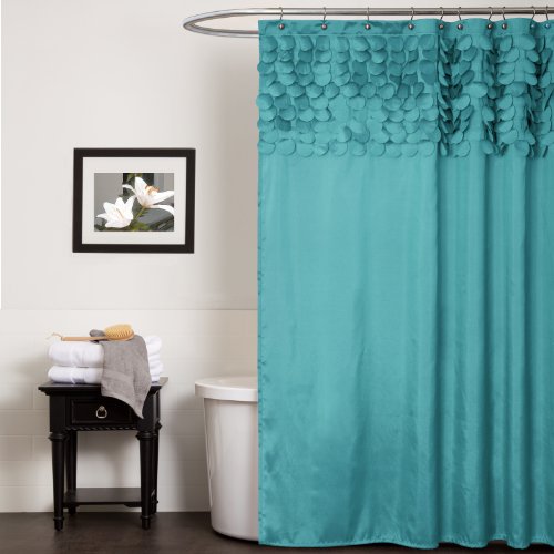 Lush Decor Lillian Shower Curtain, 72 by 72-Inch, Turquoise: Home & Kitchen