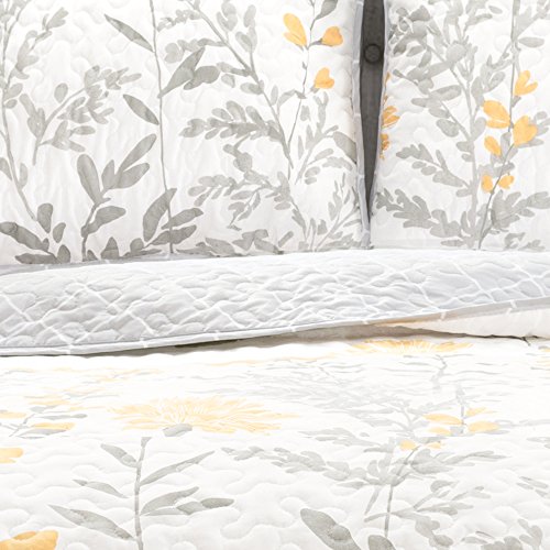 Lush Decor DÃ©cor Aprile 3 Piece Quilt Set, Full/Queen, Yellow: Home & Kitchen