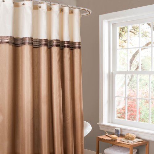 Lush Decor Terra Shower Curtain, Beige/Ivory: Home & Kitchen