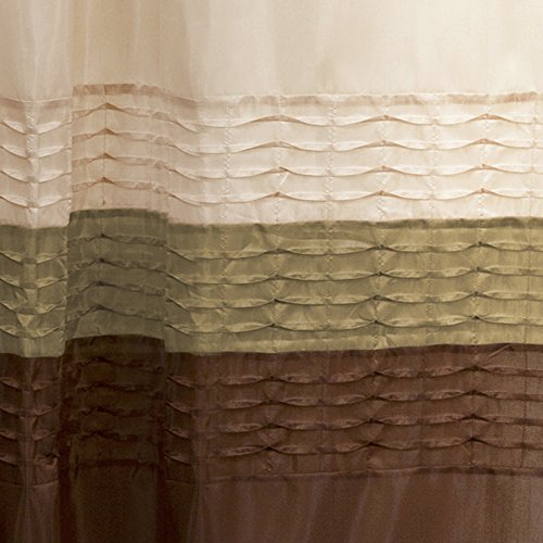 Lush Decor Mia Shower Curtain, Green/Brown: Home & Kitchen
