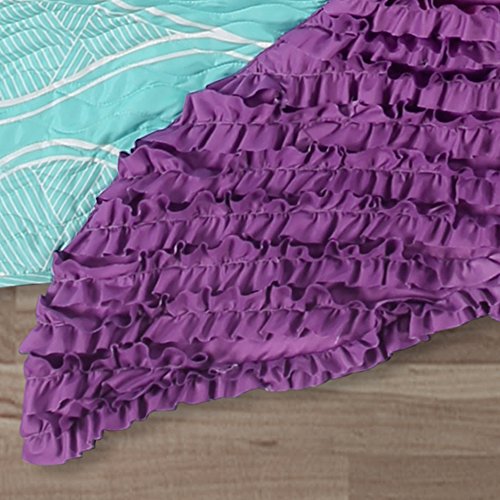 Lush Decor DÃ©cor Mermaid Ruffle 2Piece Quilt Set, Twin, Pink/Purple: Home & Kitchen