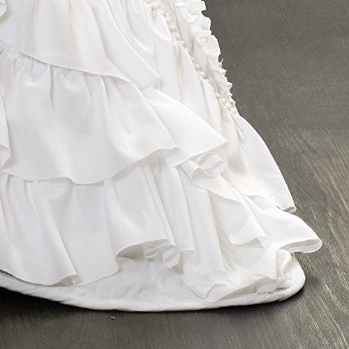 Lush Decor Kemmy Quilt-Ruffled Textured 3 Piece King Size Bedding Set, White: Home & Kitchen