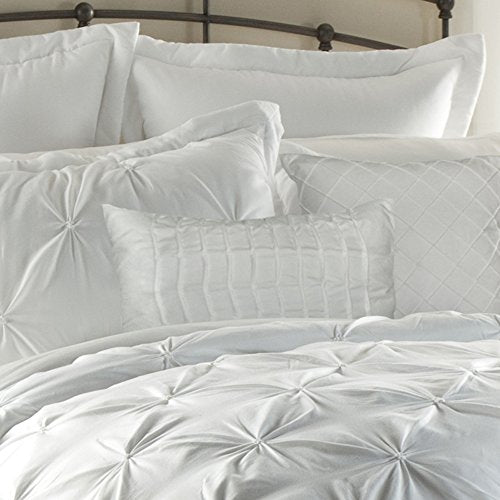Lush Decor Lux 6-Piece Comforter Set, Queen, White: Home & Kitchen