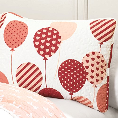 Lush Decor 16T000546 2 Piece Flying Balloon Quilt Set, Twin, Pink: Home & Kitchen