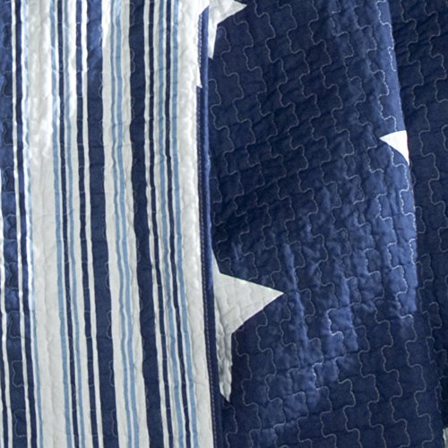 Lush Decor Star 3-Piece Quilt Set, Full/Queen, Navy: Home & Kitchen