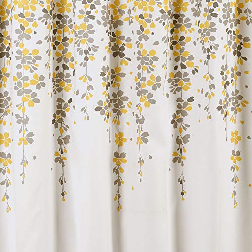 Lush Decor Weeping Flower Fabric Bathroom Shower Curtain, x 72â, Yellow and Gray: Home & Kitchen