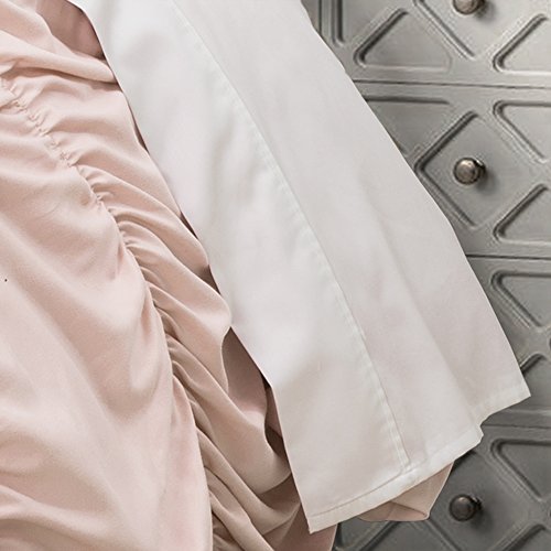 Lush Decor Serena Comforter Pink Blush Ruched Flower 3 Piece Set - King: Home & Kitchen
