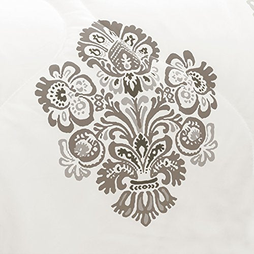 Lush Decor DÃ©cor Elizabeth Damask 6 Piece Comorter Set, Full/Queen, Gray: Home & Kitchen