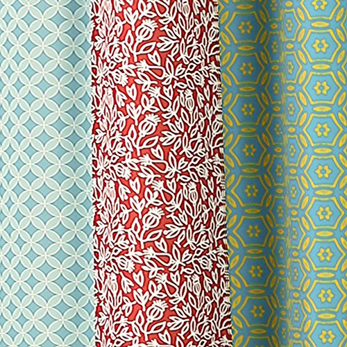 Lush Decor DÃ©cor Boho Patch Shower Curtain, 70" x 72", Orange/Navy: Home & Kitchen