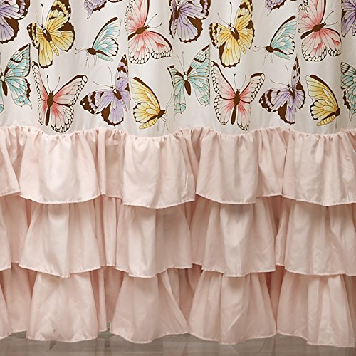 Lush Decor DÃ©cor Flutter Butterfly Shower Curtain, 72 inch x 72 inch, Pink: Home & Kitchen