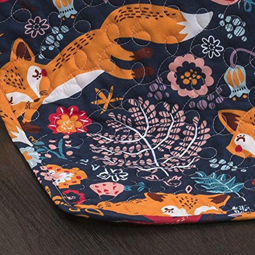Lush Decor Pixie Fox Quilt Reversible 4 Piece Bedding Set-Navy-Full/Queen: Home & Kitchen