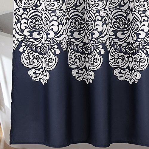 Lush Decor Boho Medallion Shower Curtain, 72" x 72", Navy: Home & Kitchen