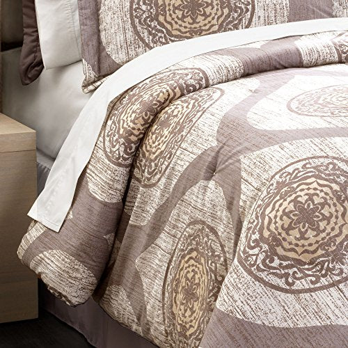 Lush Decor 16T000742 Mari 6Piece Comforter Set, Taupe, Queen: Home & Kitchen