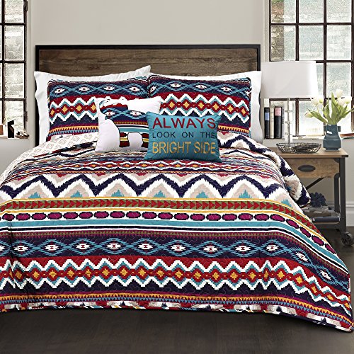 Lush Decor Berkane 5 Piece Quilt Set, King, 0: Home & Kitchen