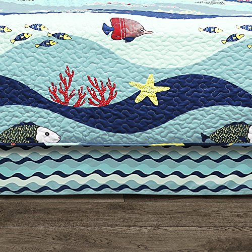 Lush Decor DÃ©cor Sea Life 6 Piece Daybed Cover Set, 39" x 75", Blue: Home & Kitchen