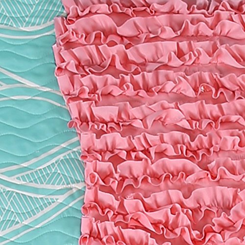 Lush Decor DÃ©cor Mermaid Ruffle 2Piece Quilt Set, Twin, Pink/Purple: Home & Kitchen