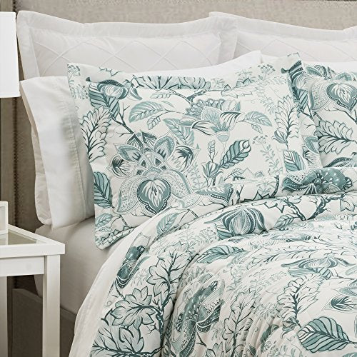 Lush Decor Lush DÃ©cor Cynthia Jacobean 6 Piece Comorter Set Full/Queen Dusty Blue: Home & Kitchen