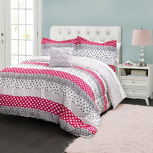 Lush Decor Lush DÃ©cor Franny Comforter 3 Piece Set, Twin, Pink: Home & Kitchen
