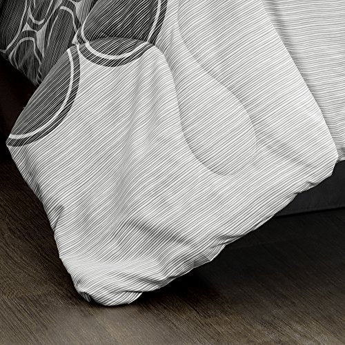 Lush Decor Textured Circle 6 Piece Comforter Set, Gray, Full/Queen: Home & Kitchen