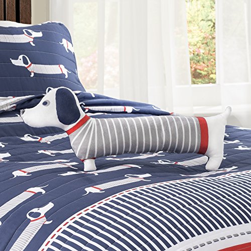 Lush Decor DÃ©cor Sausage Dog 3 Piece Quilt Set, Twin, Navy: Home & Kitchen