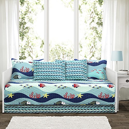 Lush Decor DÃ©cor Sea Life 6 Piece Daybed Cover Set, 39" x 75", Blue: Home & Kitchen