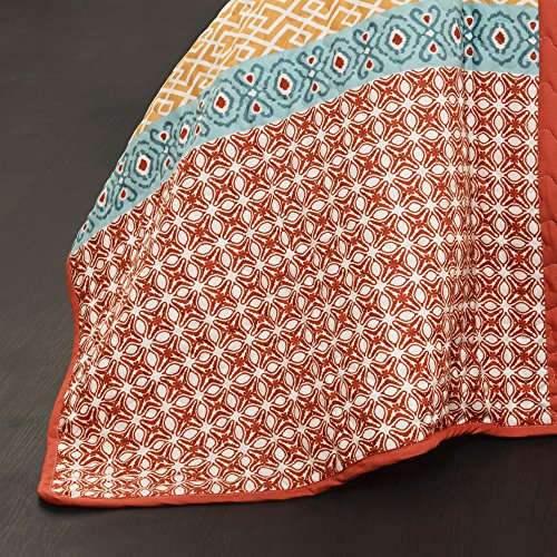 Lush Decor Lush DÃ©cor Calliope 3 Piece Quilt Set, Full/Queen, Tangerine: Home & Kitchen