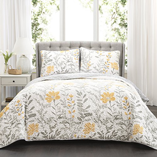 Lush Decor DÃ©cor Aprile 3 Piece Quilt Set, Full/Queen, Yellow: Home & Kitchen