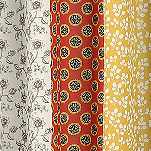 Lush Decor DÃ©cor Boho Patch Shower Curtain, 70" x 72", Orange/Navy: Home & Kitchen