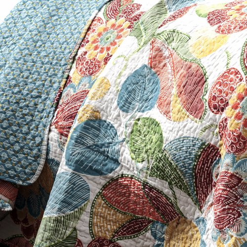 Lush Decor Layla 3-Piece Quilt Set, King, Orange/Blue: Home & Kitchen