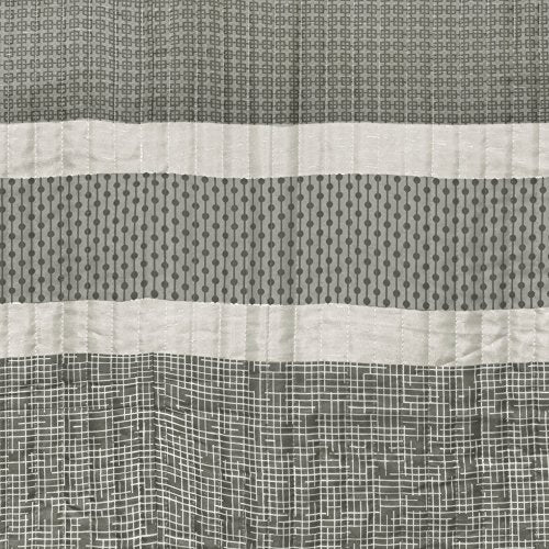 Lush Decor DÃ©cor Geometric Stripe 3 Piece Quilt Set, Full/Queen, Gray: Home & Kitchen